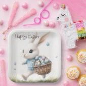 ハッピーイースター、イースターバニー歩くと卵 ペーパープレート (パーティー)