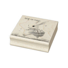 ハッピーイースター、イースターバニー歩くと卵 ラバースタンプ