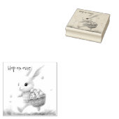 ハッピーイースター、イースターバニー歩くと卵 ラバースタンプ (押印)