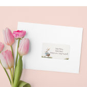 ハッピーイースター、イースターバニー歩くと卵 ラベル