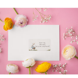 ハッピーイースター、イースターバニー歩くと卵 ラベル