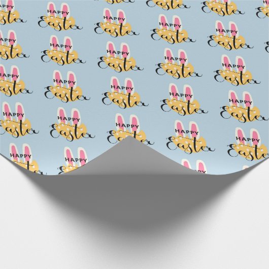 ハッピーイースター、イースターバニー耳 ラッピングペーパー (角)