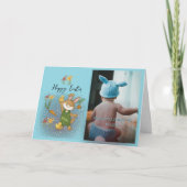 ハッピーイースター | イースターバニー&フォト折り畳みカード シーズンカード (正面)