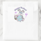 ハッピーイースター!イースターバニー 長方形シール (バッグ)