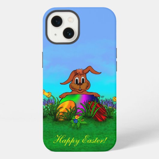 ハッピーイースター！イースターバニー iPhoneケース (裏面)