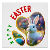 ハッピーイースター – イースター島 ポスター (正面)