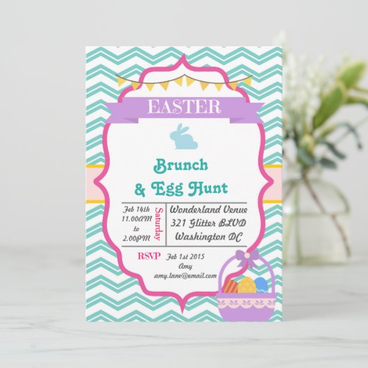 ハッピーイースター&エッグ狩りパーティの招待状 招待状 (スタンド正面)
