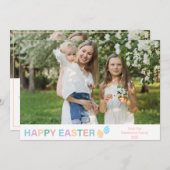 「ハッピーイースター」カスタムフォトパステモダンル シーズンカード (正面/裏面)