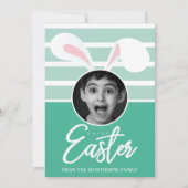 「ハッピーイースター」カスタム写真イースターバニーイヤーズ シーズンカード (正面)