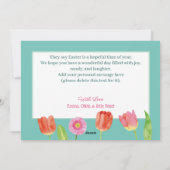 「ハッピーイースター」カスタム4フォトモダンフローラ シーズンカード (裏面)