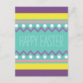 ハッピーイースター-カラフル卵デザイン シーズンポストカード (正面)