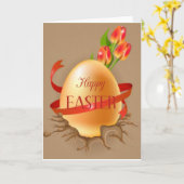 ハッピーイースター カード (黄色い花)