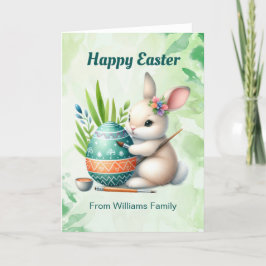 ハッピーイースター、キュート絵を描バニーのイースター卵 シーズンカード