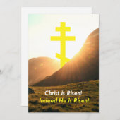 ハッピーイースター!キリストは復活した!ホリデーカード シーズンカード (正面/裏面)