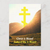 ハッピーイースター キリストは復活した 復活祭の挨拶 シーズンポストカード (正面)