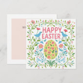「ハッピーイースター」グリーティングカード 招待状 (正面/裏面)