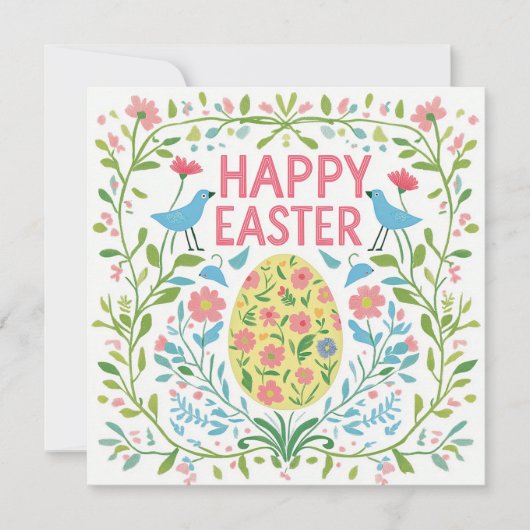 「ハッピーイースター」グリーティングカード 招待状 (正面)