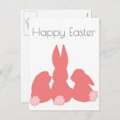 ハッピーイースター – コーラルイースターバニーズハガキ シーズンポストカード (正面/裏面)