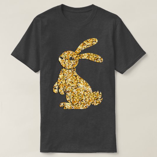 ハッピーイースター、ゴールデンバニー Tシャツ (デザイン正面)