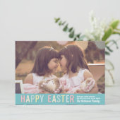 ハッピーイースター | シックなパステルファミリーフォト シーズンカード (スタンド正面)
