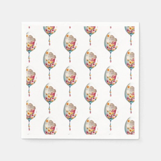 ハッピーイースター! スタンダードカクテルナプキン (正面)