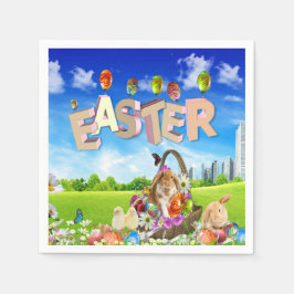 ハッピーイースター スタンダードカクテルナプキン