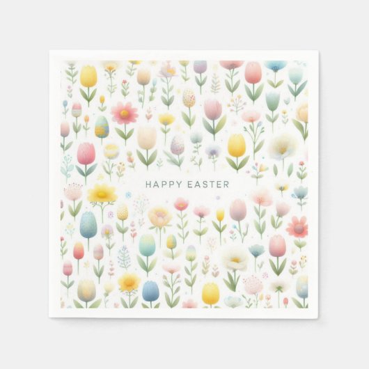 ハッピーイースター スタンダードカクテルナプキン (正面)
