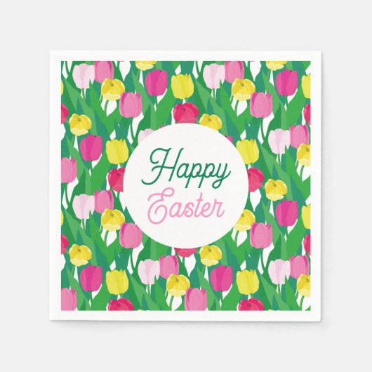 ハッピーイースター。 スタンダードカクテルナプキン (正面)