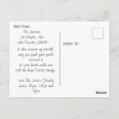 ハッピーイースター |ステンドグラスと十字架 ポストカード (裏面)