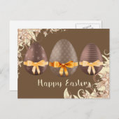 ハッピーイースター、チョコイースターエッグ シーズンポストカード (正面/裏面)