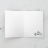 ハッピーイースター!トップハットに入ったかわいいバニー シーズンカード (内部)