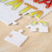 ハッピーイースター：ハクナマタタ文字アートデザイン ジグソーパズル (側面)