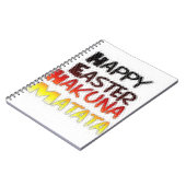 ハッピーイースター:ハクナマタタ文字アートデザイン ノートブック (左側)