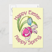ハッピーイースター、ハッピー春 シーズンポストカード (正面/裏面)