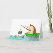 ハッピーイースター ハリネズミのグリーティングカード　N. Janes作 カード (正面)