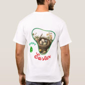 ハッピーイースター – バおもしろいニー Tシャツ (裏面)