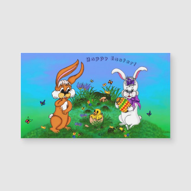 ハッピーイースター!バニーとシックのウサギ (正面)