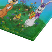 ハッピーイースター!バニーとシックのウサギ カッティングボード (角)