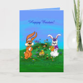 ハッピーイースター!バニーとシックのウサギ シーズンカード (正面)