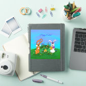ハッピーイースター!バニーとシックのウサギ シール (iPadカバー)