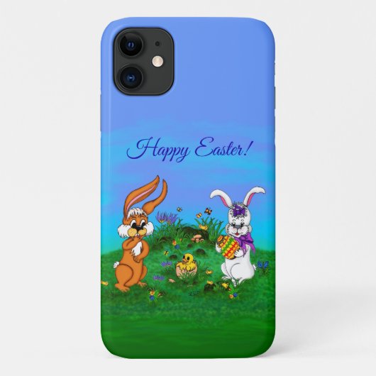 ハッピーイースター!バニーとシックのウサギ Case-Mate iPhoneケース (裏面)