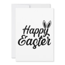 ハッピーイースター、バニーイヤーオンブラック文字