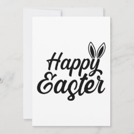 ハッピーイースター、バニーイヤーオンブラック文字 シーズンカード