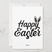 ハッピーイースター、バニーイヤーオンブラック文字 シーズンカード (裏面)
