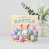 ハッピーイースター – バニーエッグズインパステルカラー シーズンカード (スタンド正面)