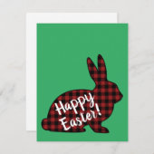 ハッピーイースター!バニーシルエットレッドバッファロープレイド シーズンカード (正面/裏面)
