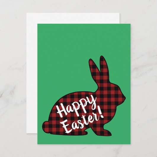 ハッピーイースター!バニーシルエットレッドバッファロープレイド シーズンカード (正面/裏面)