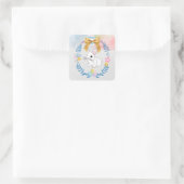 ハッピーイースター、バニーステッカー スクエアシール (バッグ)