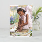 ハッピーイースター。バニーズフラットカード付きリトルエンジェル シーズンカード (スタンド正面)
