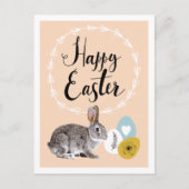 ハッピーイースター。バニー&イースターエッグポストカード シーズンポストカード (正面)